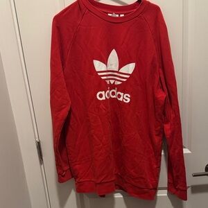 Adidas Red Crewneck with White Logo